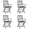 Image de vidaXL Chaises pliables d'extérieur lot de 4 et coussins Bois d'acacia