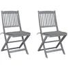 Image de vidaXL Chaises pliables d'extérieur lot de 2 et coussins Bois d'acacia
