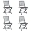 Image de vidaXL Chaises pliables d'extérieur lot de 4 et coussins Bois d'acacia