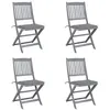 Image de vidaXL Chaises pliables d'extérieur lot de 4 et coussins Bois d'acacia