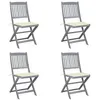 Image de vidaXL Chaises pliables d'extérieur lot de 4 et coussins Bois d'acacia3064565