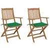 Image de vidaXL Chaises pliables de jardin lot de 2 avec coussins Bois d'acacia
