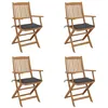 Image de vidaXL Chaises pliables de jardin lot de 4 avec coussins Bois d'acacia