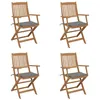 Image de vidaXL Chaises pliables de jardin lot de 4 avec coussins Bois d'acacia