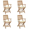 Image de vidaXL Chaises pliables de jardin lot de 4 avec coussins Bois d'acacia3064619