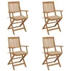 Image de vidaXL Chaises pliables de jardin lot de 4 avec coussins Bois d'acacia
