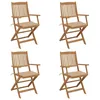 Image de Vidaxl Chaises Pliables De Jardin Lot De 4 Avec Coussins Bois D'acacia