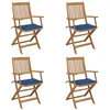 Image de vidaXL Chaises pliables de jardin lot de 4 avec coussins Bois d'acacia3064627
