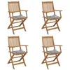 Image de vidaXL Chaises pliables de jardin lot de 4 avec coussins Bois d'acacia3064631