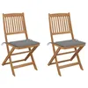 Image de vidaXL Chaises pliables de jardin lot de 2 avec coussins Bois d'acacia