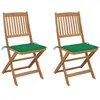 Image de vidaXL Chaises pliables de jardin lot de 2 avec coussins Bois d'acacia3064649