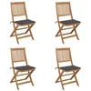 Image de vidaXL Chaises pliables de jardin lot de 4 avec coussins Bois d'acacia