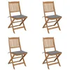 Image de vidaXL Chaises pliables de jardin lot de 4 avec coussins Bois d'acacia