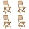Image de vidaXL Chaises pliables de jardin lot de 4 avec coussins Bois d'acacia