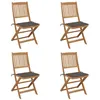 Image de vidaXL Chaises pliables de jardin lot de 4 avec coussins Bois d'acacia