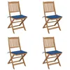 Image de vidaXL Chaises pliables de jardin 4 pcs avec coussins Bois d'acacia