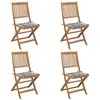 Image de vidaXL Chaises pliables de jardin 4 pcs avec coussins Bois d'acacia