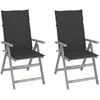 Image de vidaXL Vidaxl Chaises Inclinables De Jardin 2 Pcs Avec Coussins Bois D'acacia