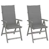 Image de vidaXL Chaises inclinables de jardin lot de 2 et coussins Bois acacia