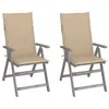 Image de vidaXL Chaises inclinables de jardin lot de 2 et coussins Bois acacia