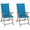 Image de vidaXL Chaises inclinables de jardin lot de 2 et coussins Bois acacia