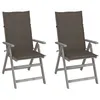 Image de vidaXL Chaises inclinables de jardin lot de 2 et coussins Bois acacia3064706