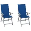 Image de Vidaxl Chaises Inclinables De Jardin 2 Pcs Avec Coussins Bois D'acacia