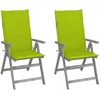 Image de vidaXL Vidaxl Chaises Inclinables De Jardin 2 Pcs Avec Coussins Bois D'acacia