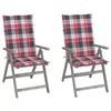 Image de Vidaxl Chaises Inclinables De Jardin 2 Pcs Avec Coussins Bois D'acacia