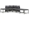 Image de Vidaxl Salon De Jardin 6 Pcs Avec Coussins RÃ©sine TressÃ©e Gris