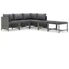 Image de Vidaxl Salon De Jardin 6 Pcs Avec Coussins RÃ©sine TressÃ©e Gris