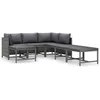 Image de vidaXL Salon de jardin 7 pcs avec coussins Résine tressée Gris3059763