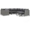 Image de Vidaxl Salon De Jardin 9 Pcs Avec Coussins RÃ©sine TressÃ©e Gris
