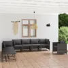 Image de vidaXL Salon de jardin 8 pcs avec coussins Résine tressée Gris3059769