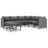 Image de Vidaxl Salon De Jardin 8 Pcs Avec Coussins RÃ©sine TressÃ©e Gris