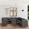 Image de vidaXL Salon de jardin 9 pcs avec coussins Résine tressée Gris3059772