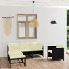 Image de vidaXL Salon de jardin 6 pcs avec coussins Résine tressée Noir3059783