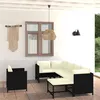 Image de vidaXL Salon de jardin 7 pcs avec coussins Résine tressée Noir3059788
