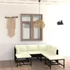 Image de vidaXL Salon de jardin 7 pcs avec coussins Résine tressée Noir3059790