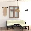 Image de Vidaxl Salon De Jardin 7 Pcs Avec Coussins RÃ©sine TressÃ©e Noir