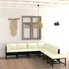 Image de vidaXL Salon de jardin 7 pcs avec coussins Résine tressée Noir3059791