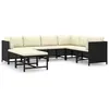 Image de vidaXL Salon de jardin 8 pcs avec coussins Résine tressée Noir3059798