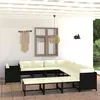 Image de vidaXL Salon de jardin 12 pcs avec coussins Résine tressée Noir3059803