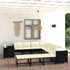 Image de Vidaxl Salon De Jardin 12 Pcs Avec Coussins RÃ©sine TressÃ©e Noir