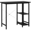 Image de Bureau d'ordinateur 80 x 40 cm Noir MDF et mÃ©tal Poste de travail compact de style industriel
