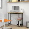 Image de vidaXL Bureau d'ordinateur Noir et chêne clair 80x40x72cm MDF et métal20557