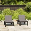 Image de vidaXL Chaises de salon de jardin et coussins lot de 2 Plastique Gris3059824