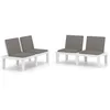 Image de Vidaxl Bancs De Salon De Jardin Avec Coussins 2 Pcs Plastique Blanc