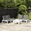 Image de vidaXL Salon de jardin 3 pcs avec coussins Plastique Blanc3059827