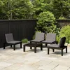 Image de vidaXL Salon de jardin 4 pcs avec coussins Plastique Gris